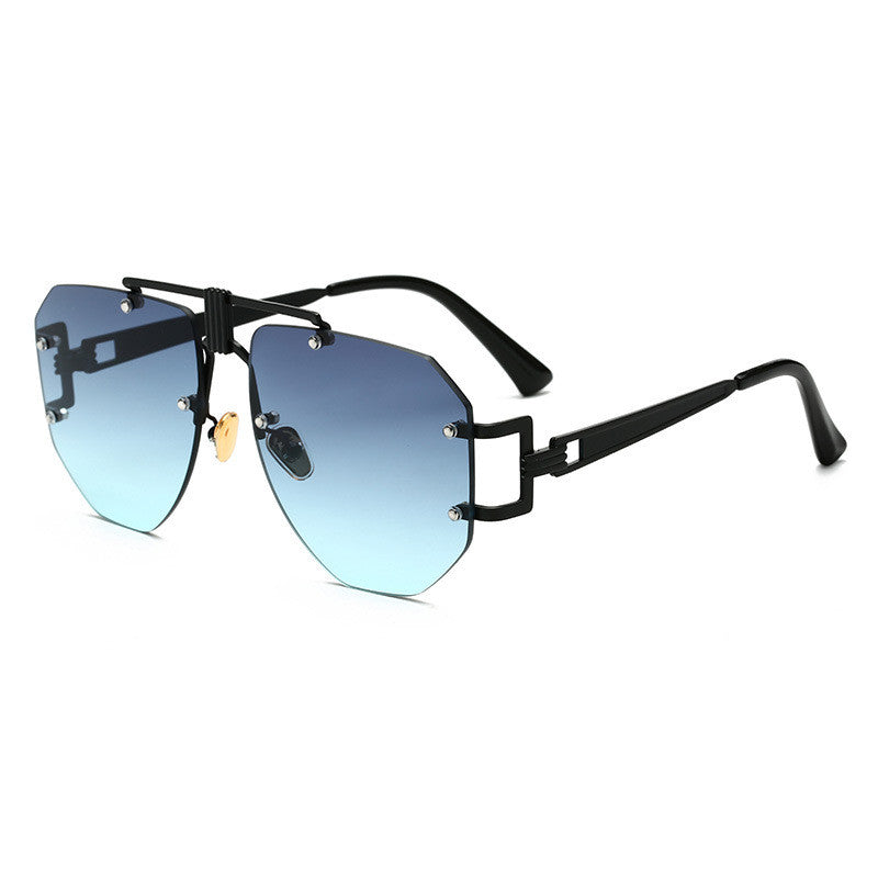 "Sleek Style: Metal Frameless Sunglasses for Women"