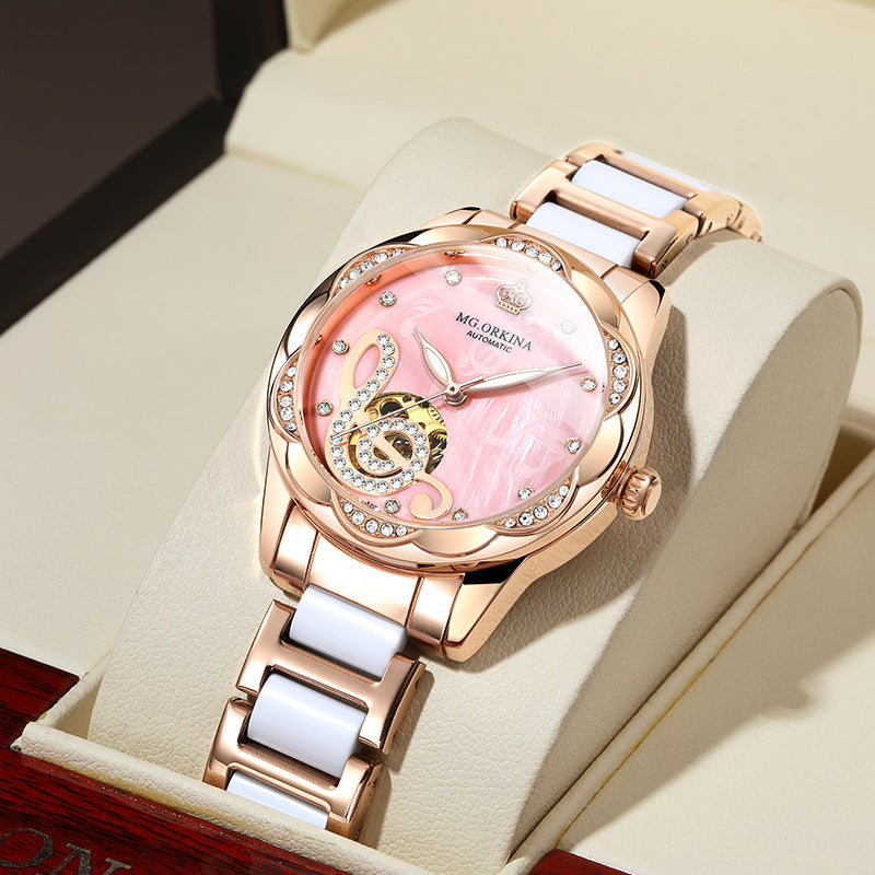 "Elegance in Motion: New Designer Mechanical Watches for Women - Luxury Ceramic Timepieces"