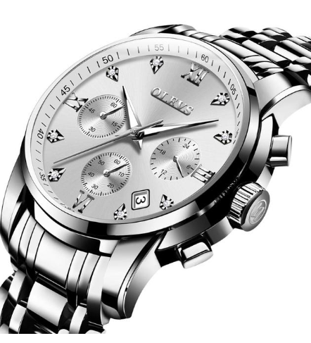 "Sophisticated Timepieces: Luxury Brand Men's Chronograph Stainless Steel Watches"