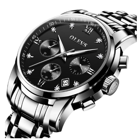 "Sophisticated Timepieces: Luxury Brand Men's Chronograph Stainless Steel Watches"