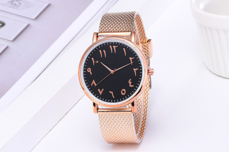 "Fashion Forward: Women's Creative Quartz Watches - Digital Mesh Band Couple Watches"