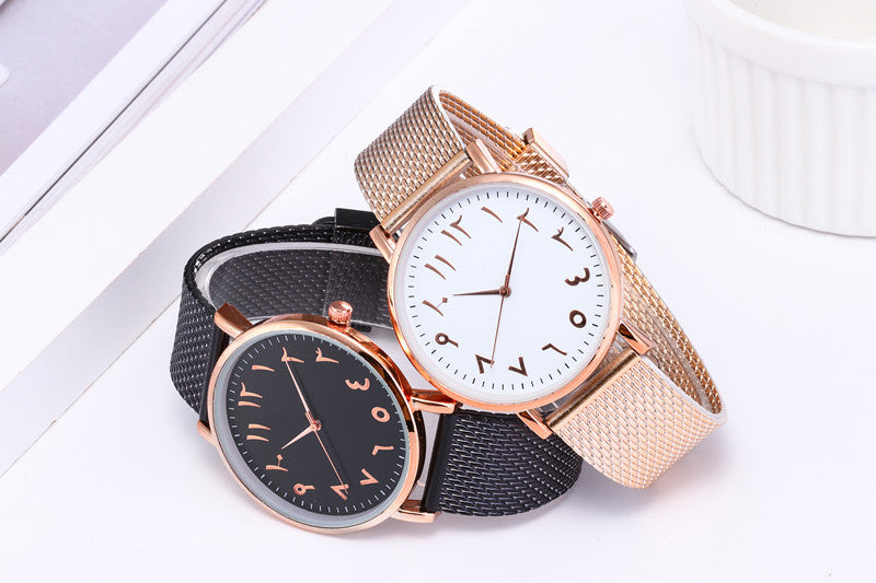 "Fashion Forward: Women's Creative Quartz Watches - Digital Mesh Band Couple Watches"