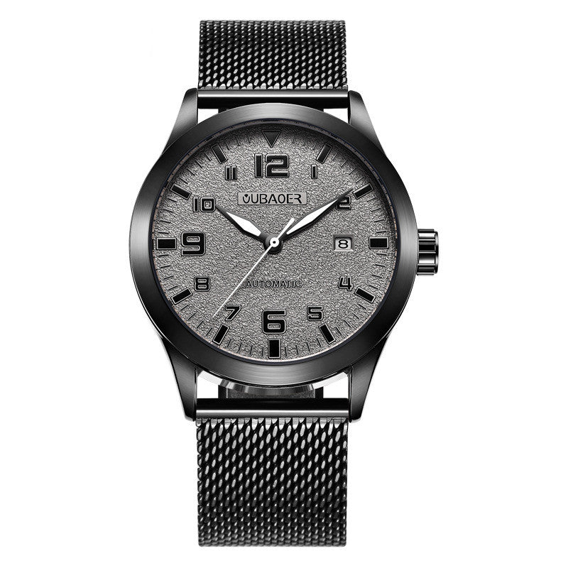 "Timeless Elegance: OUBAOER Men's Automatic Mechanical Watches - Stainless Steel Mesh Belt"