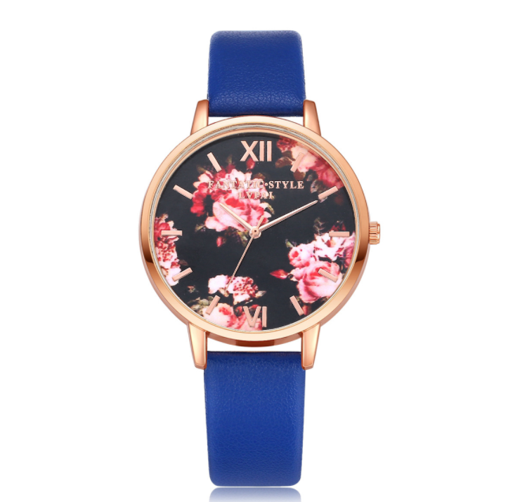 "Chic Timepieces: High-Quality Fashion Leather Strap Rose Gold Women's Watch"