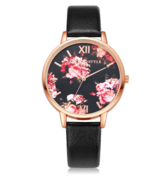 "Chic Timepieces: High-Quality Fashion Leather Strap Rose Gold Women's Watch"