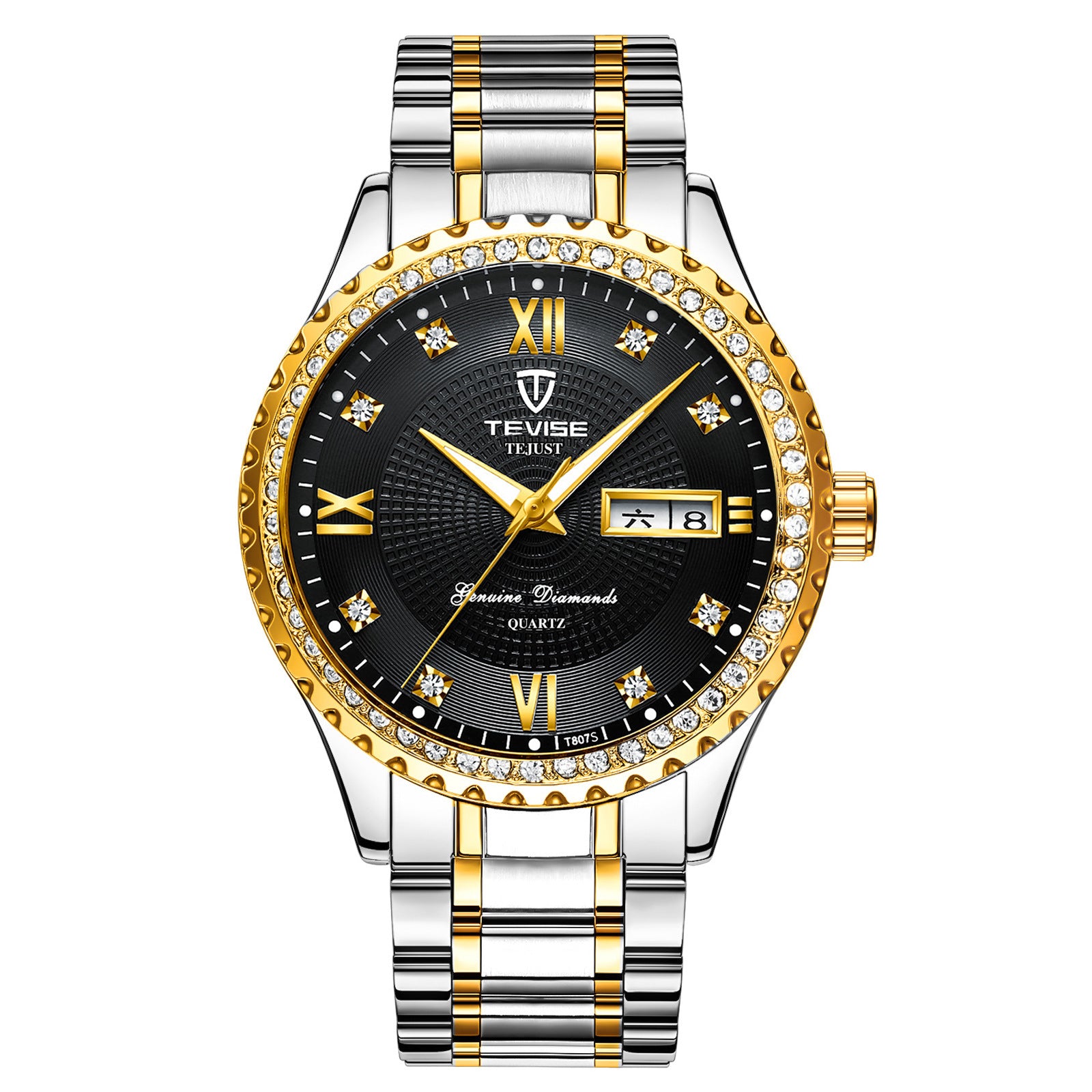 "Timeless Elegance: Men's Gold Diamond Quartz Watches - Minimalist Wristwatches"